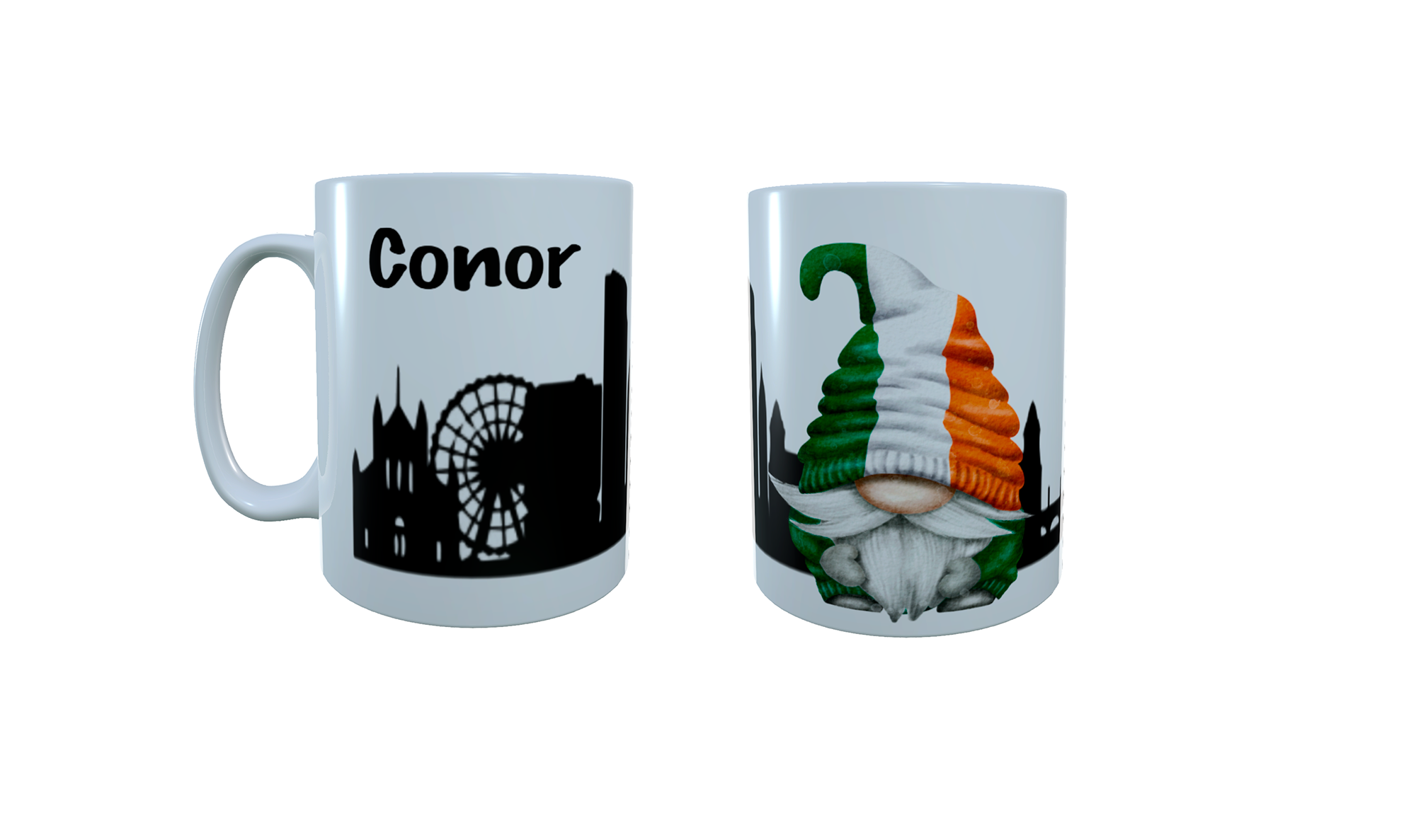 Patriotic Gnome Ceramic Mug, Irish Gnome, Gonk Coffee Mug - Click Image to Close